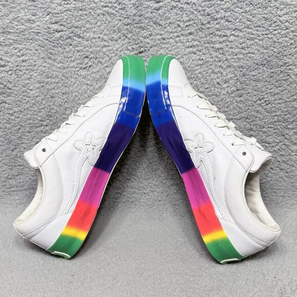 Converse Golf Le Fleur One Star Ox Mens Size 13 Sneakers White Rainbow Leather - Picture 7 of 10